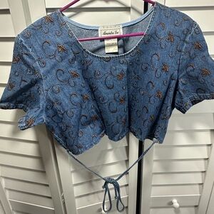 Vintage Custom Denim Crop Top